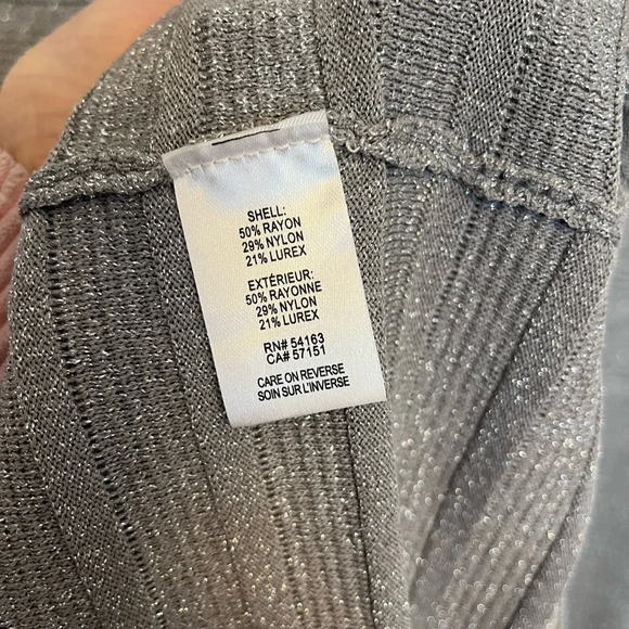 Karl Lagerfeld Gray Textured Knit Dress with Crochet Trim Size S - Picture 4 of 7